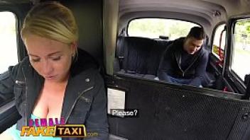 Female fake taxi hot blonde sucks and fucks czech cock in taxi